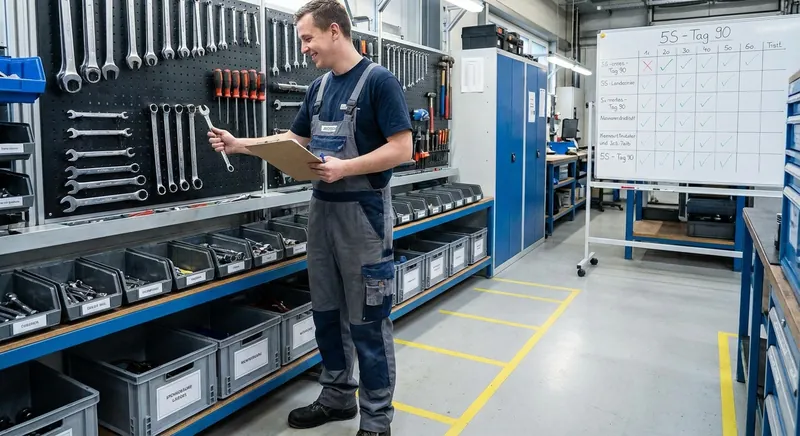 5S-Methode in der Werkstatt einführen: 90 Tage, kein Berater, messbarer Erfolg