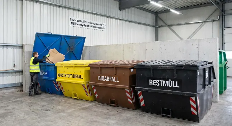 Abfallsammler und Mülltrennsysteme im Gewerbebetrieb: GewAbfV-konform trennen [2026]