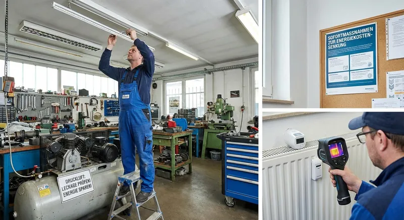 Energiekosten Werkstatt senken [2026]: LED, Druckluft