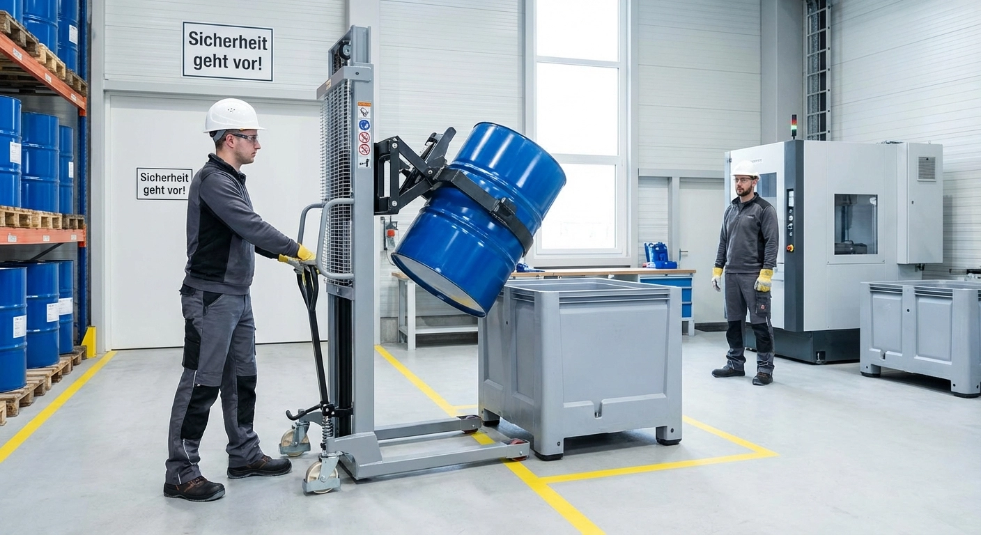 Fasshandling 200-Liter-Fässer 2026: Sicherheit, Technik und Vorschriften für den Betriebsalltag