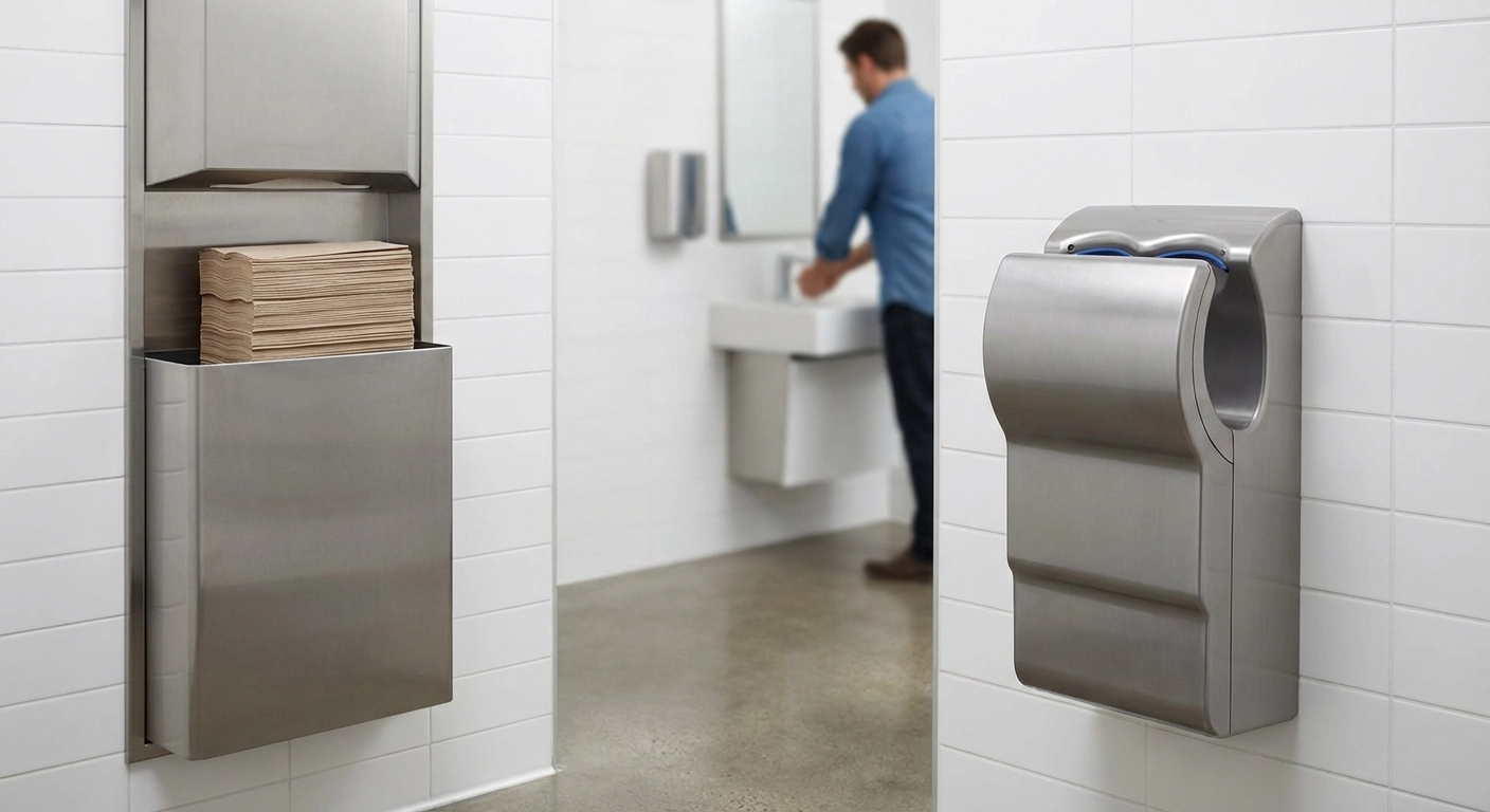 Handtuchspender vs. Händetrockner 2026: Hygiene, Kosten und Nachhaltigkeit im B2B-Vergleich