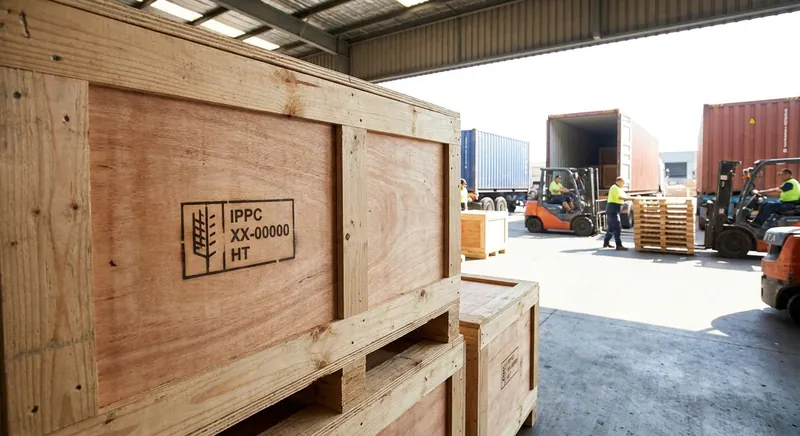 ISPM-15 Holzverpackung Export: HT, IPPC-Markierung