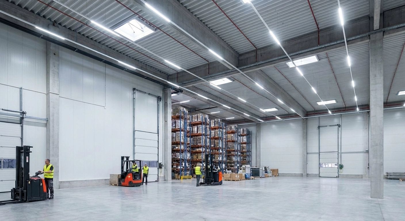 LED Hallenbeleuchtung 2026: Energiedaten, Lux-Anforderungen, BAFA-Förderung und ROI-Rechnung