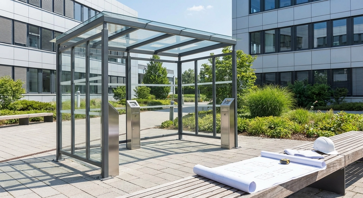 Raucherinseln und Außenaschenbecher 2026: Planung, Vorschriften und Ausstattung für den Betrieb