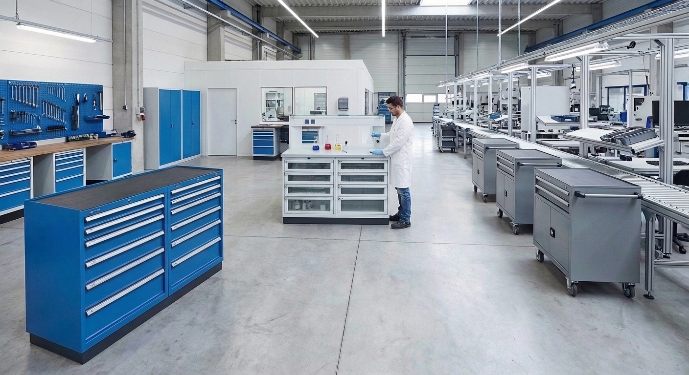 Schubladenschränke für die Industrie: Auswahl-Leitfaden für Werkstatt, Labor und Produktion