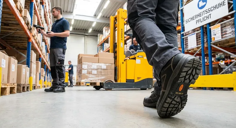 Sicherheitsschuhe für Lager und Logistik: Anforderungen für Staplerfahrer, Kommissionierer und Rampenarbeiter