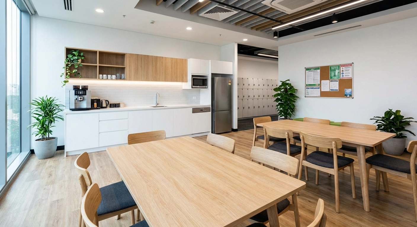 Sozialräume im Betrieb 2026: ArbStättV-Anforderungen an Pausenraum, Umkleide und Sanitärbereich